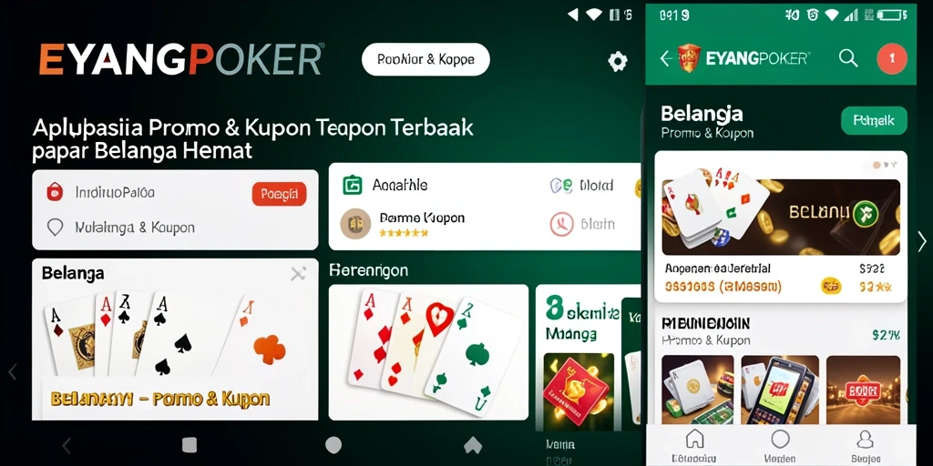 Screenshot antarmuka utama aplikasi EYANGPOKER yang menunjukkan kupon terbaru.