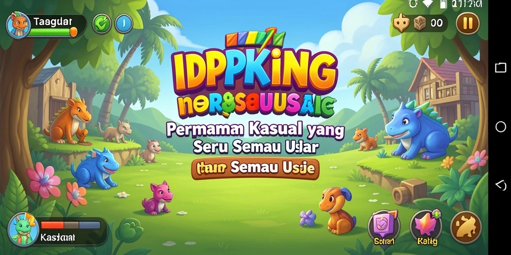 Tampilan utama fitur permainan Kasual yang menarik dan interaktif.