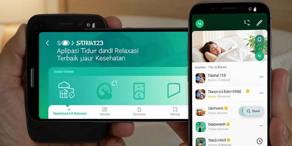 Antarmuka aplikasi SATRIA123 untuk tidur dan relaksasi.