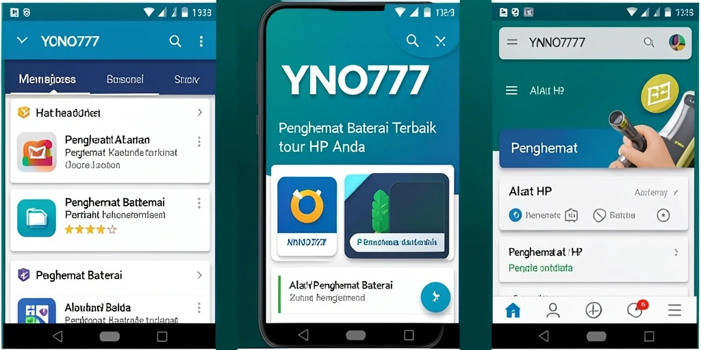 Tampilan antarmuka YONO777 yang intuitif dan informatif untuk Penghemat Baterai.